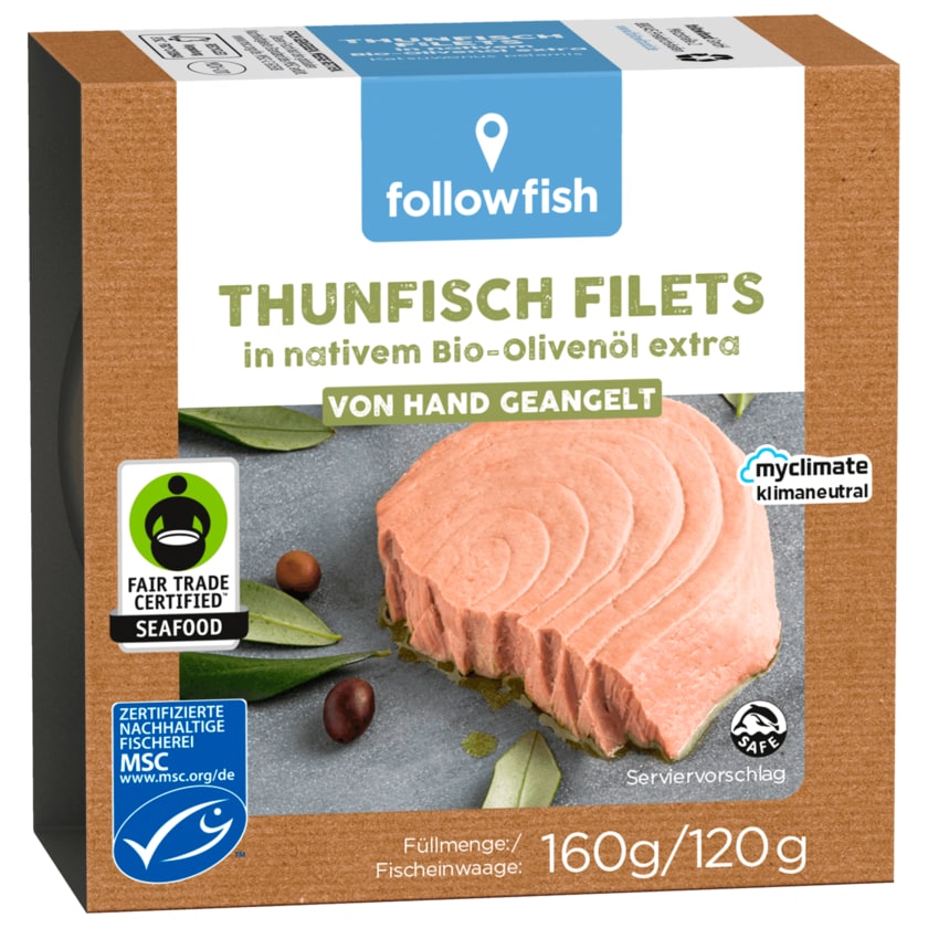Followfish Thunfisch Filets in nativem Bio-Olivenöl extra 120g